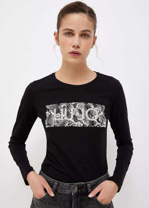 T-shirt Donna WF1565J0094 stampa iconic Nero LIU.JO- Francavilla Moda